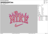 Nike Flame Hat Embroidery File 6 sizes