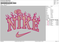 Nike Flame Hat Embroidery File 6 sizes