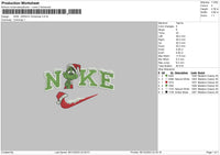 Nike Grinch Xmas 02 Embroidery File 6 sizes