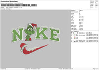 Nike Grinch Xmas 02 Embroidery File 6 sizes