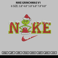 Nike Grinchmas V1 Embroidery File 6 sizes
