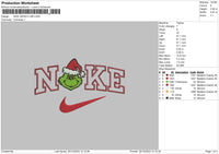 Nike Grinch V4b Embroidery File 6 sizes