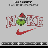 Nike Grinch V4b Embroidery File 6 sizes