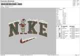 Nike Grinch V6B Embroidery File 6 sizes