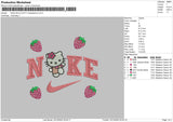 Nike Kitty Strawberry Embroidery File 6 sizes