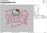 Nike Kitty Heart V5 Embroidery File 6 sizes