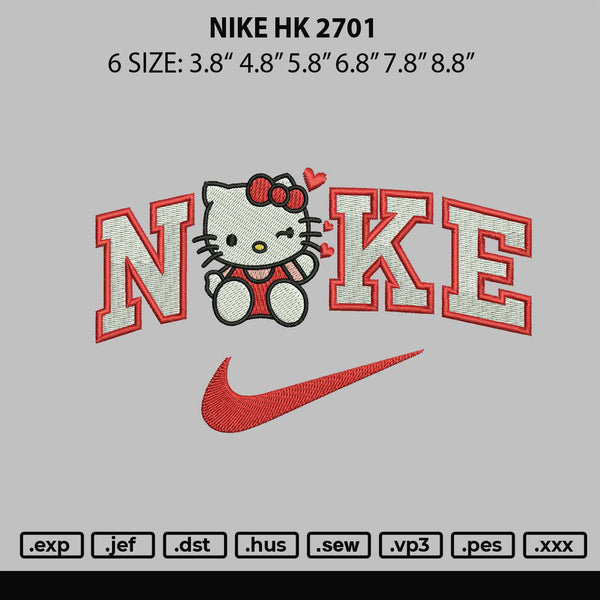 Nike Hk 2701 Embroidery File 6 sizes