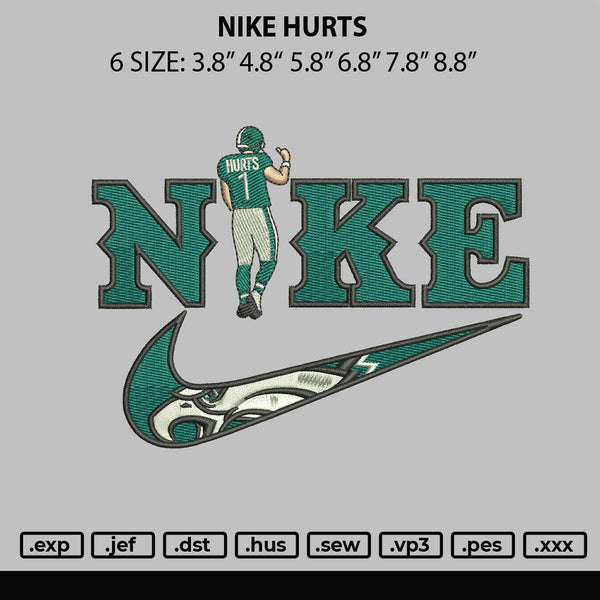 Nike Hurts Embroidery File 6 sizes