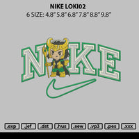 Nike Loki02 Embroidery File 6 sizes