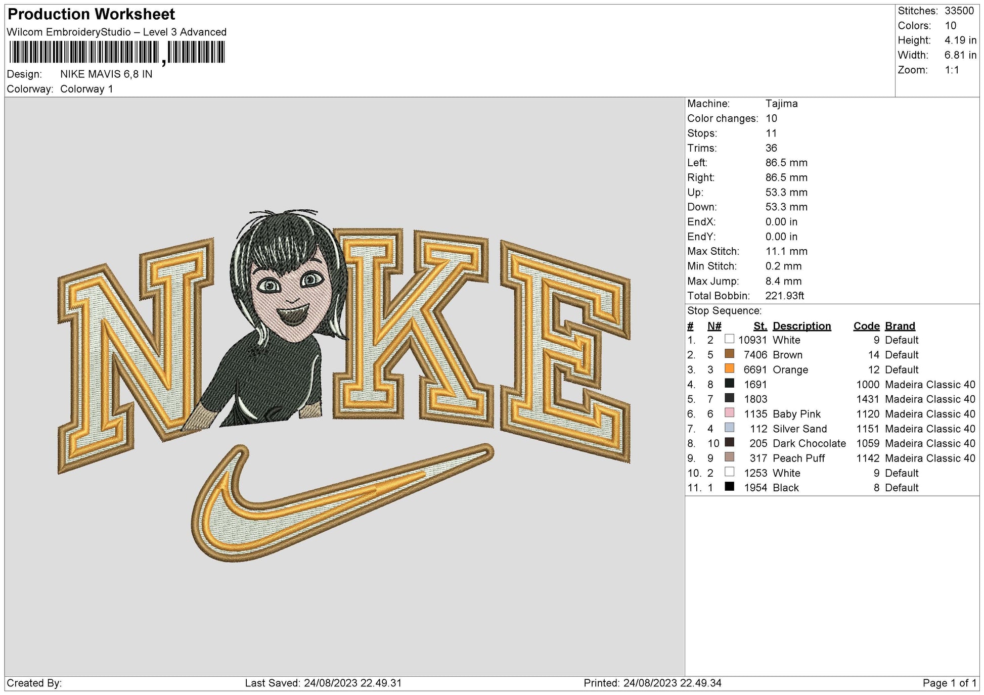 Nike Mavis Embroidery File 6 sizes – embrostudio