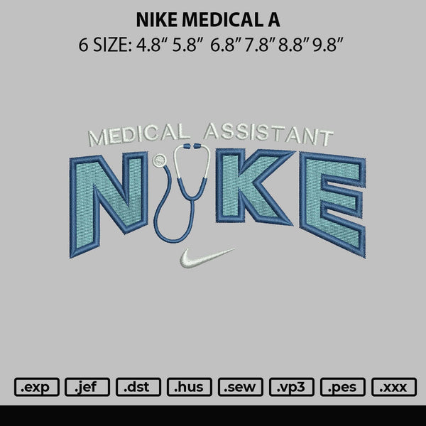 Nike Medical A Embroidery File 6 sizes