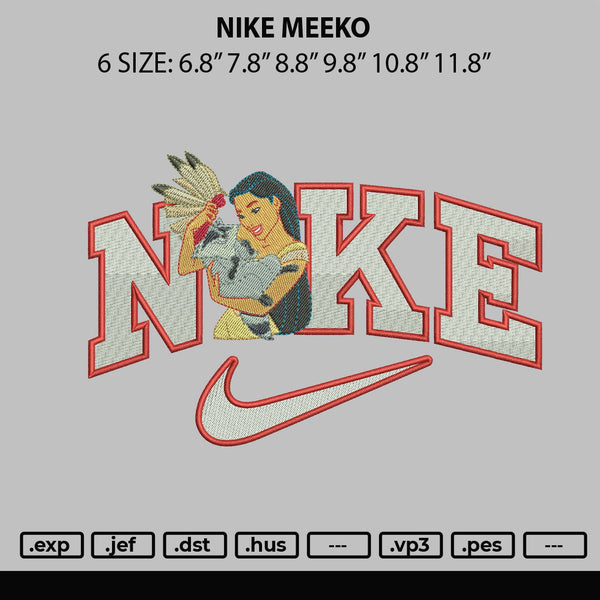 Nike Meeko Embroidery File 6 sizes