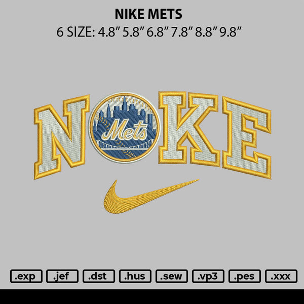 Nike Mets Embroidery File 6 sizes