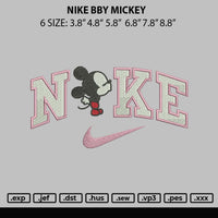 Nike Bby Mickey Embroidery File 6 sizes