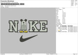 Nike Mickey Ghost 23 Embroidery File 6 sizes