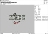 Nike Mickey Halloween 23 Embroidery File 6 sizes