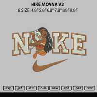 Nike Moana V2 Embroidery File 6 sizes