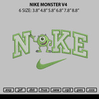 Nike Monster V4 Embroidery File 6 sizes