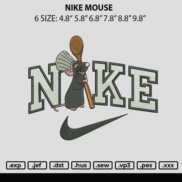 Nike Mouse Embroidery File 6 sizes