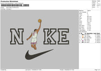 Nike Nba Player Embroidery File 6 sizes