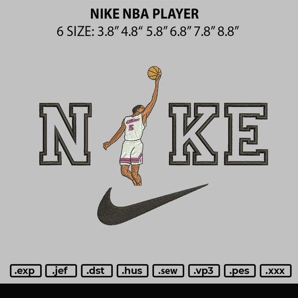 Nike Nba Player Embroidery File 6 sizes