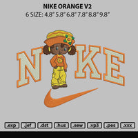 Nike Orange V2 Embroidery File 6 sizes