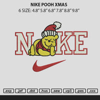 Nike Pooh Xmas Embroidery File 6 sizes