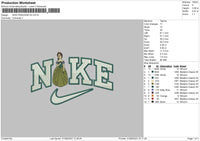 Nike Princess Embroidery File 6 sizes