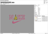 Nike Princess Embroidery File 6 sizes