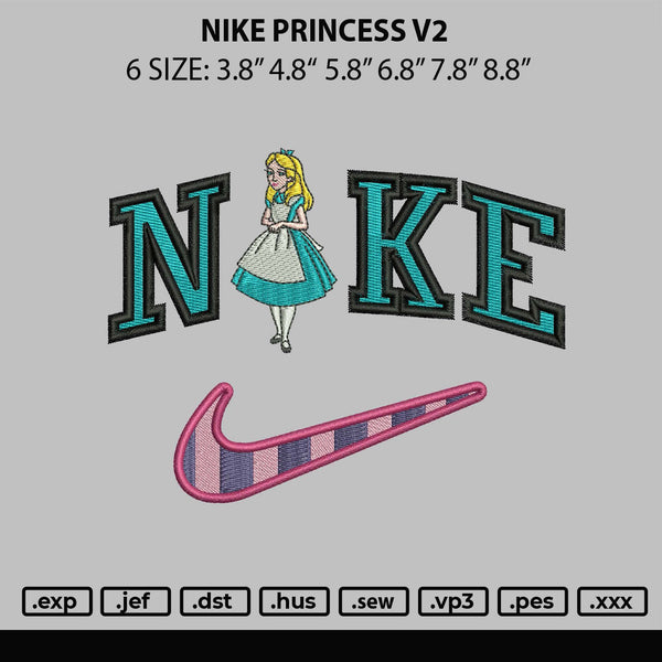 Nike Princess V2 Embroidery File 6 sizes