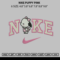 Nike Puppy Pink Embroidery File 6 sizes