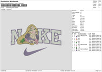 Nike Rapunzel Embroidery File 6 sizes