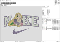 Nike Rapunzel Embroidery File 6 sizes