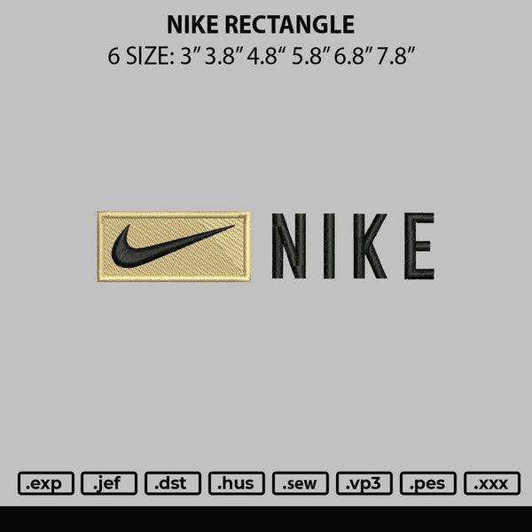 Nike Rectangle Embroidery File 6 sizes