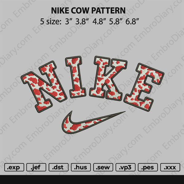 Nike Red Cow Pattern Embroidery