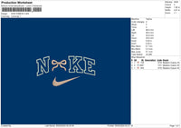 Nike Ribbon 002 Embroidery File 6 sizes