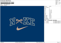 Nike Ribbon 002 Embroidery File 6 sizes