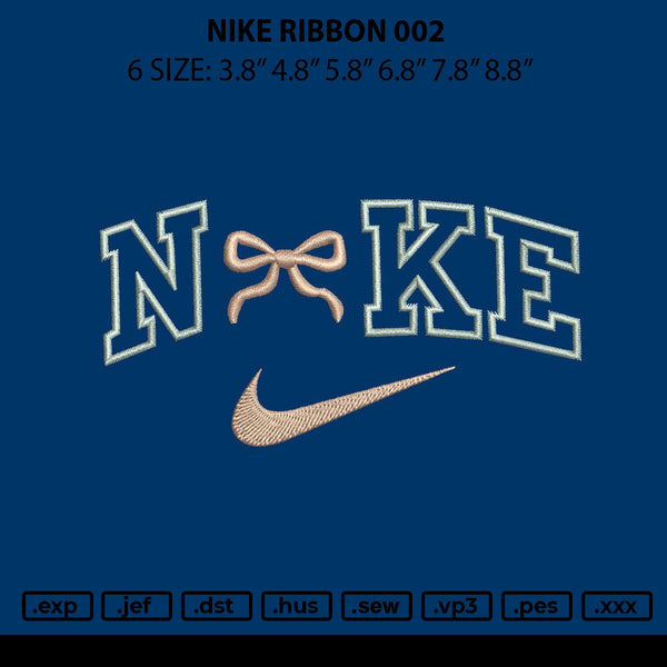 Nike Ribbon 002 Embroidery File 6 sizes