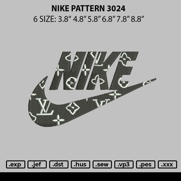 Nike Pattern 3024 Embroidery File 6 sizes