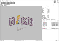 Nike Rapunzel Embroidery File 6 sizes