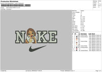 Nike Sasha B Embroidery File 6 sizes