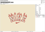 Nike Satin Flame Embroidery File 6 sizes