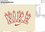 Nike Satin Flame Embroidery File 6 sizes