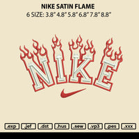 Nike Satin Flame Embroidery File 6 sizes