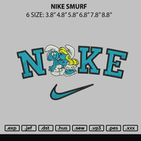 Nike Smurf Embroidery File 6 sizes