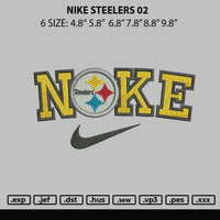 Nike Steelers Embroidery File 6 sizes