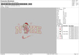 Nike Stitch Pink Xmas 23 Embroidery File 6 sizes