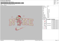 Nike Stitch Pink Xmas 23 Embroidery File 6 sizes