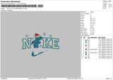 Nike Stitch Blue Xmas 23 Embroidery File 6 sizes