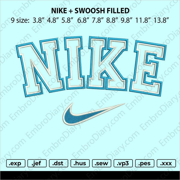 Nike Swoosh filled Embroidery